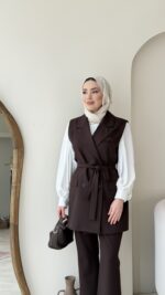 Penta Blazer Yelekli Takım – Kahve - Görsel 4