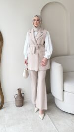Penta Blazer Yelekli Takım - Taş