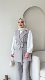 Penta Blazer Yelekli Takım - Gri - Görsel 4