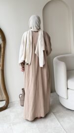 İndirimli Müslin Elbise - Vizon - Görsel 3