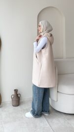 İndirimli Kapitone Yelek - Taş - Görsel 2