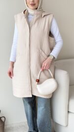 İndirimli Kapitone Yelek - Taş - Görsel 5