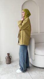 İndirimli Kapitone Kimono - Yağ Yeşili - Görsel 2