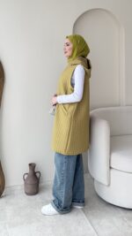 İndirimli Kapitone Yelek - Yağ Yeşili - Görsel 2