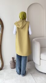 İndirimli Kapitone Yelek - Yağ Yeşili - Görsel 3