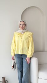 İndirimli Bebe Yaka Gömlek - Sarı - Görsel 3