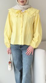 İndirimli Bebe Yaka Gömlek - Sarı - Görsel 4