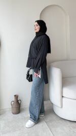 Life Fularlı Gömlek - Siyah - Görsel 2