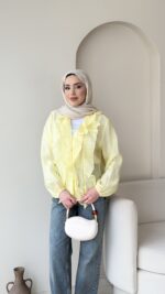 İndirimli Tasarım Gömlek - Sarı - Görsel 3