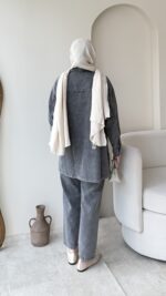 Viva Taşlı Kot Takım - Gri - Görsel 3