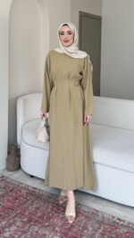 Nara Bağlamalı Elbise - Yeşil