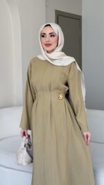 Nara Bağlamalı Elbise - Yeşil - Görsel 4