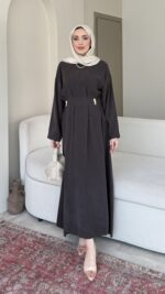 Nara Bağlamalı Elbise - Kahverengi