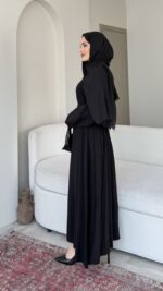 Nara Bağlamalı Elbise - Siyah - Görsel 2