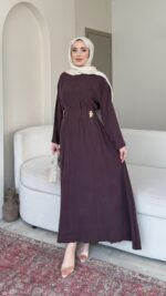 Nara Bağlamalı Elbise - Mürdüm
