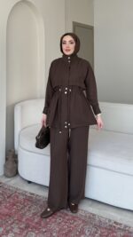 Berry Dik Yaka Takım - Kahverengi