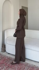 Berry Dik Yaka Takım - Kahverengi - Görsel 2