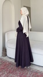 İndirimli Kot Elbise - Mürdüm - Görsel 2