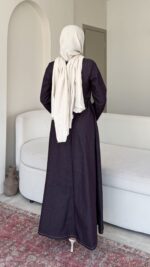 İndirimli Kot Elbise - Mürdüm - Görsel 3