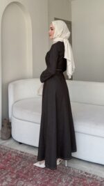 İndirimli Kot Elbise - Kahverengi - Görsel 2