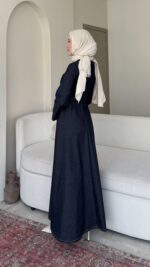 İndirimli Kot Elbise - Lacivert - Görsel 2