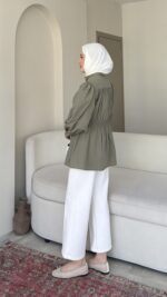 Soon Tasarım Gömlek - Haki Yeşil - Görsel 2