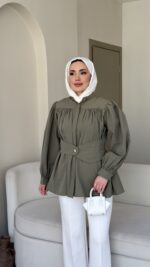 Soon Tasarım Gömlek - Haki Yeşil - Görsel 4