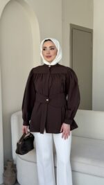 Soon Tasarım Gömlek - Kahverengi - Görsel 4