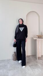 Lunar Taşlı Pantalon - Siyah