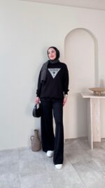 Lunar Taşlı Pantalon - Siyah - Görsel 6