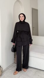 Leya Kat Katlı Takım-Siyah