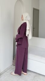 Leya Kat Katlı Takım-Mürdüm - Görsel 2