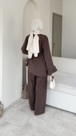 Leya Kat Katlı Takım-Kahve - Görsel 3