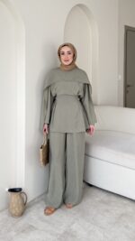 Loly Pelerin Detaylı Takım-Haki