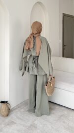 Loly Pelerin Detaylı Takım-Haki - Görsel 3