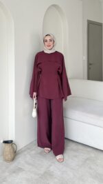 Loly Pelerin Detaylı Takım-Bordo