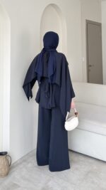 Loly Pelerin Detaylı Takım-Lacivert - Görsel 3