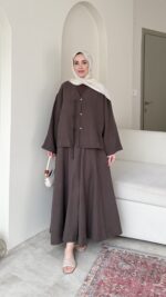 Manca Kimono Takım-Kahve