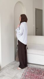 Vual Çizgili Gömlek-Kahve - Görsel 2