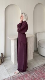 Mirel Üçlü Takım-Mürdüm - Görsel 2