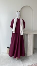 Molis Fularlı Takım-Bordo - Görsel 3
