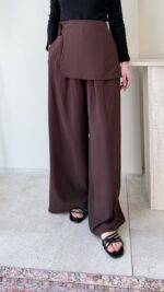 Ketra Bel Detaylı Pantolon-Kahve