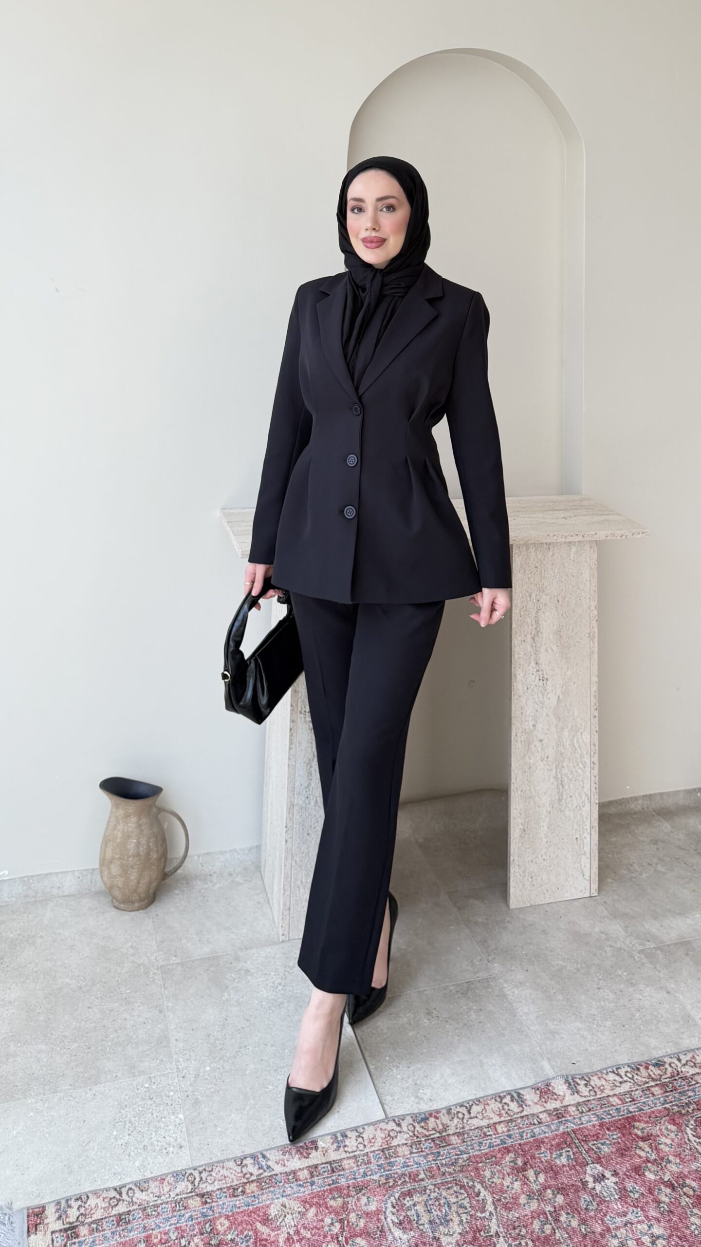 1778872924_0_6a07725c8ea6c.jpeg Polya Blazer Takım – Siyah - Görsel 1