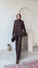 Reka Dantelli Oyşo Takım-Kahve