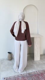 Selin Baskılı Sweat-Kahve - Görsel 3