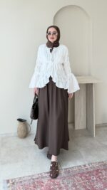 Safir Bürümcük Kimono-Beyaz