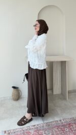 Safir Bürümcük Kimono-Beyaz - Görsel 2