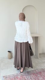 Safir Bürümcük Kimono-Beyaz - Görsel 3