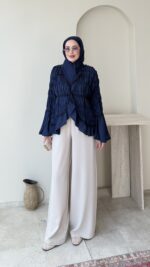 Safir Bürümcük Kimono-Lacivert