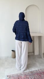Safir Bürümcük Kimono-Lacivert - Görsel 3